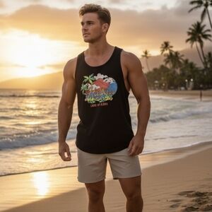 NWT Old Navy Men's Soft-Washed Hawaii Tank Top Navy Size XXL Tall